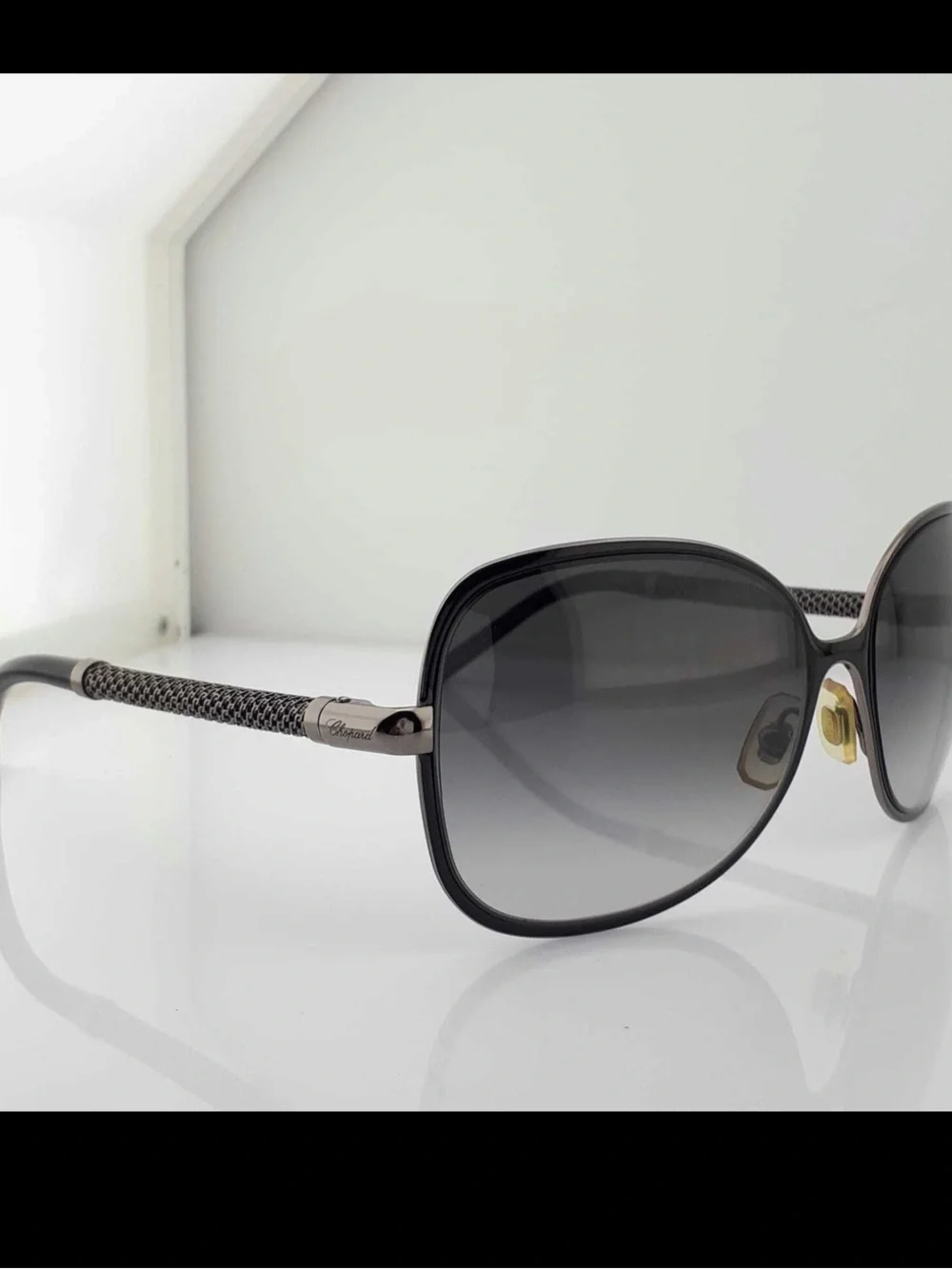 Chopard Black and Silver Gradient Oversized Women's Sunglasses - Picture 5 of 12